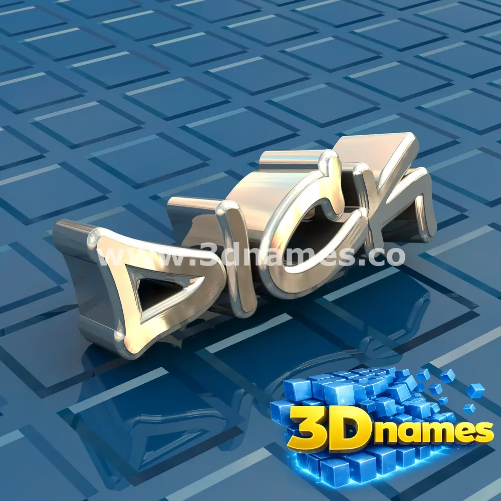 dick in Blue Bling style - 3D name wallpaper