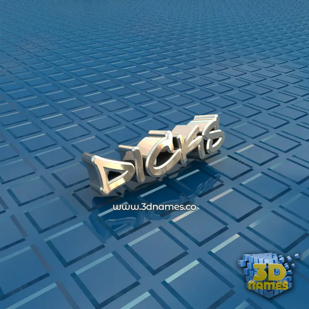 dicks in Blue Bling style - 3D name wallpaper