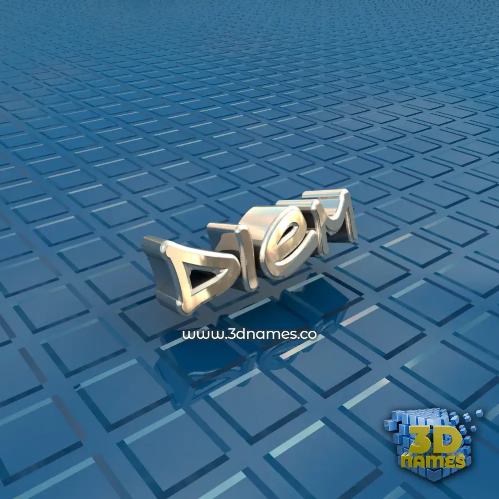 diem in Blue Bling style - 3D name wallpaper