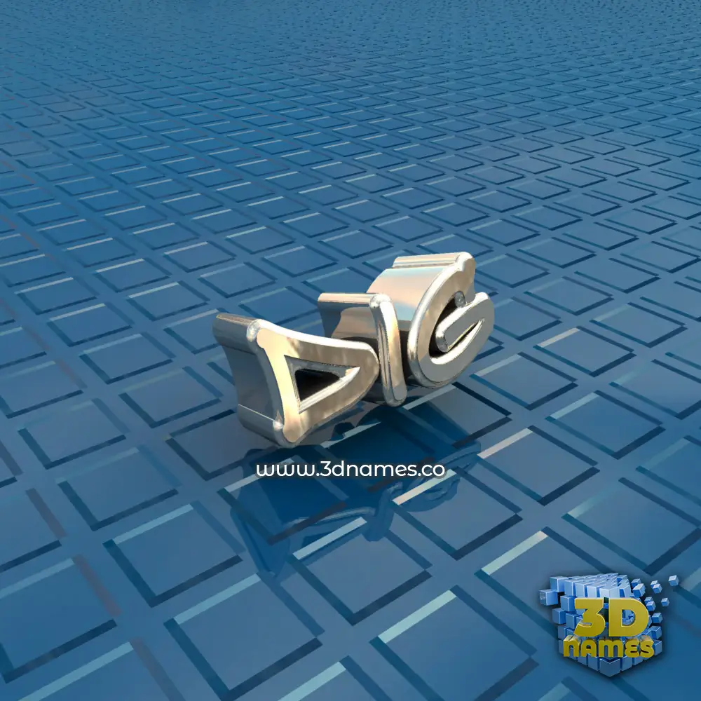 dig in Blue Bling style - 3D name wallpaper