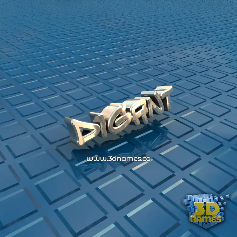 digant in Blue Bling style - 3D name wallpaper