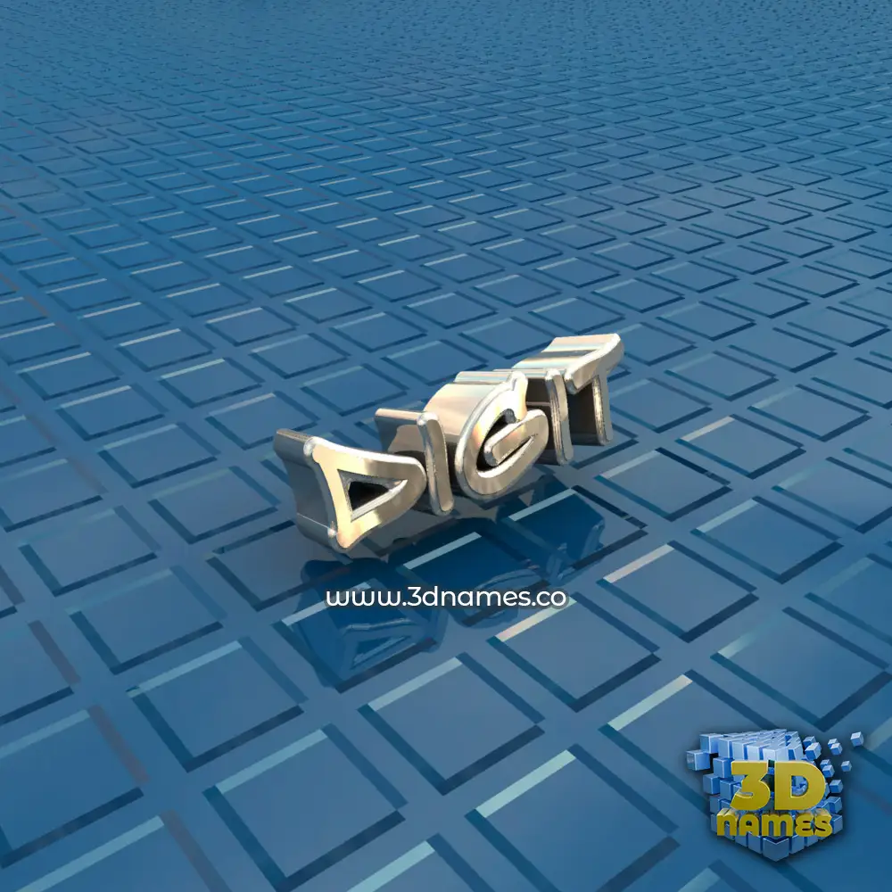 digit in Blue Bling style - 3D name wallpaper