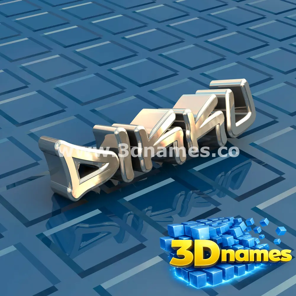 dikku in Blue Bling style - 3D name wallpaper