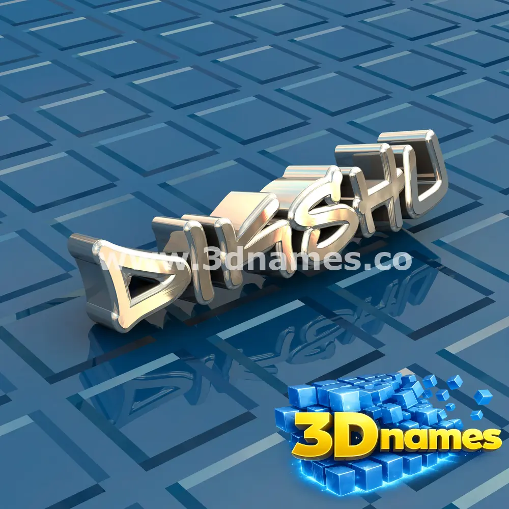 dikshu in Blue Bling style - 3D name wallpaper