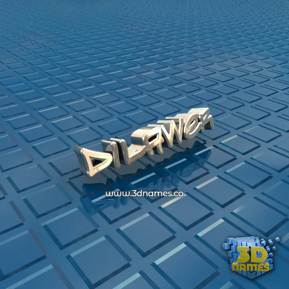 dilawer in Blue Bling style - 3D name wallpaper