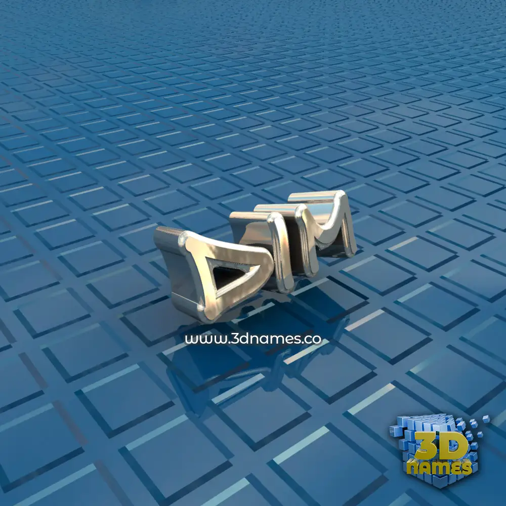 dim in Blue Bling style - 3D name wallpaper