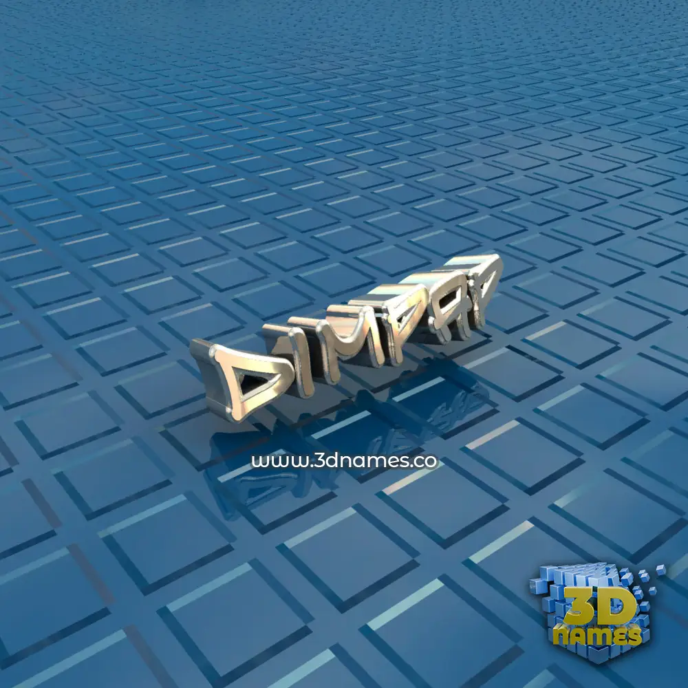 dimpap in Blue Bling style - 3D name wallpaper