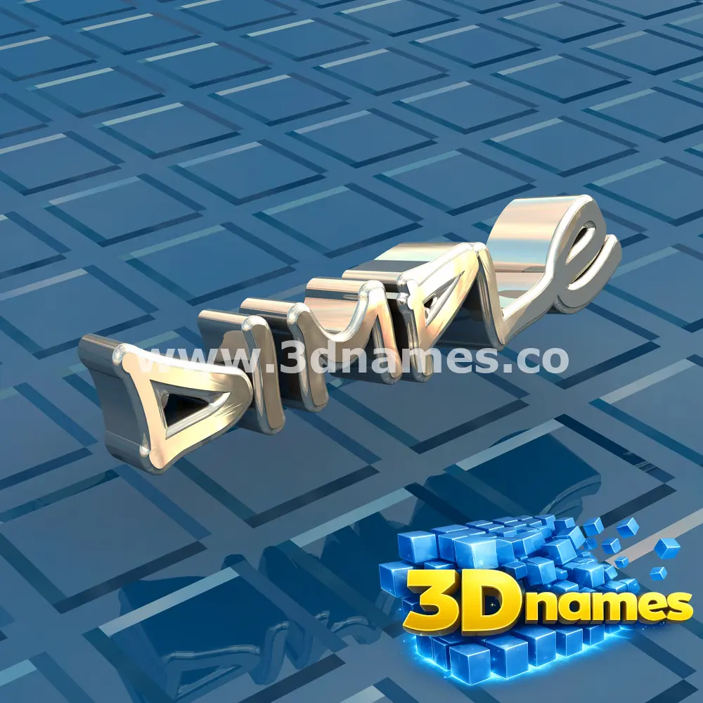 dimple in Blue Bling style - 3D name wallpaper