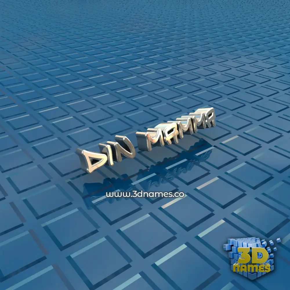 din mamma in Blue Bling style - 3D name wallpaper