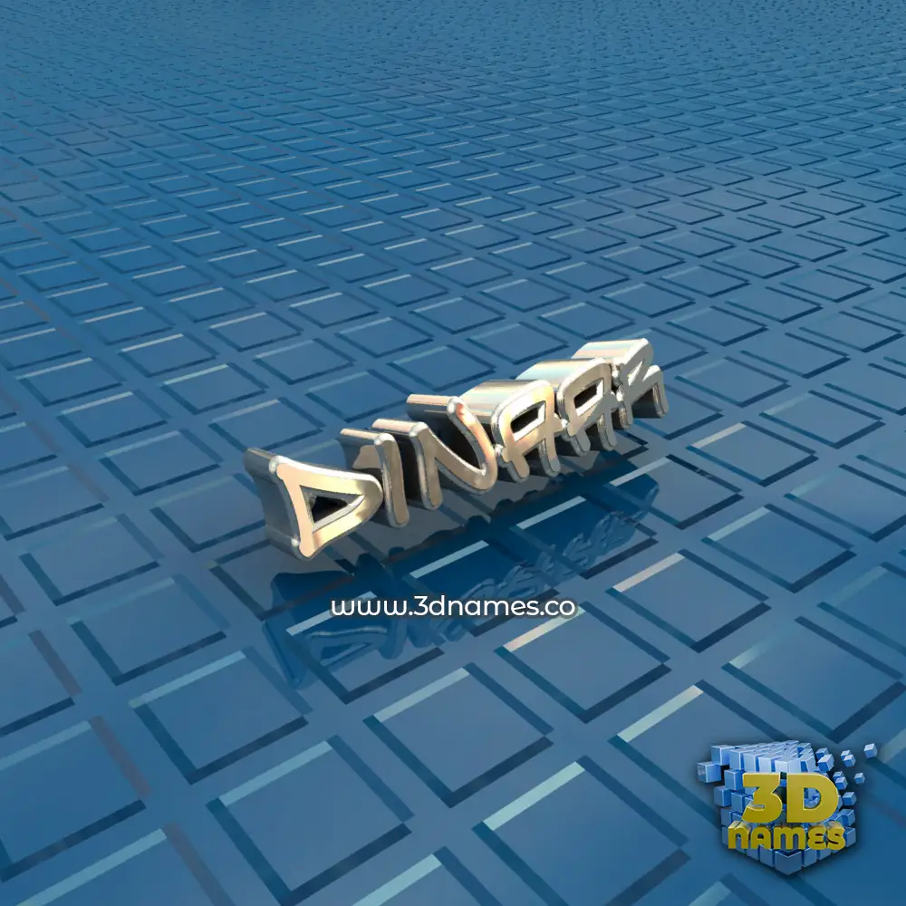 dinaar in Blue Bling style - 3D name wallpaper