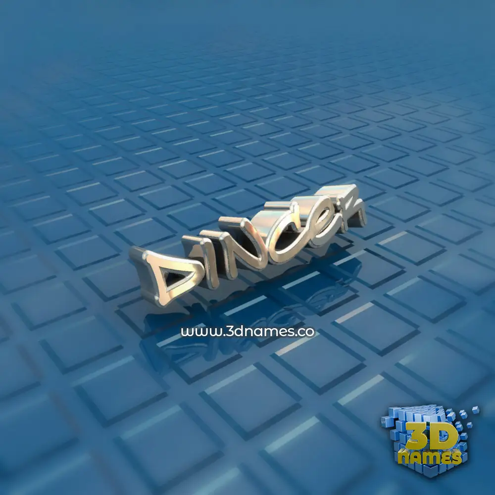 dincer in Blue Bling style - 3D name wallpaper