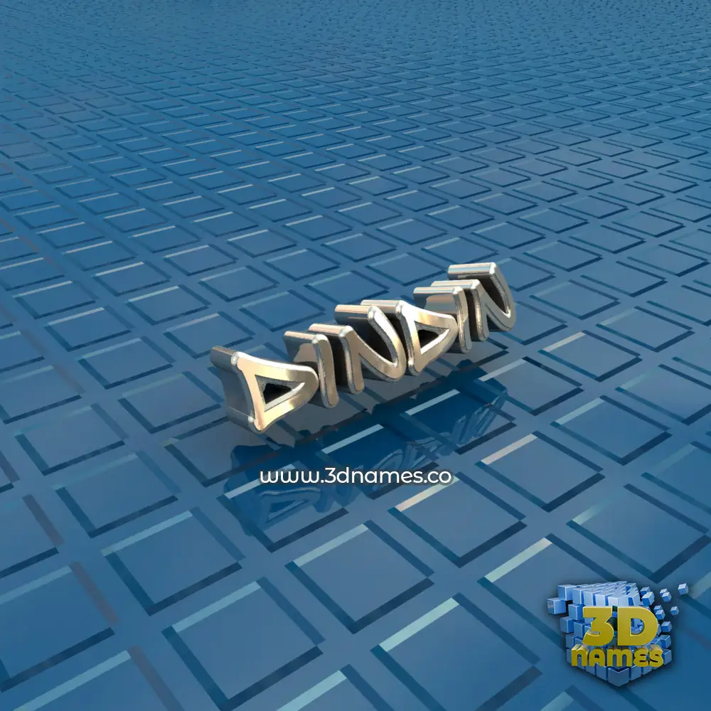 dindin in Blue Bling style - 3D name wallpaper