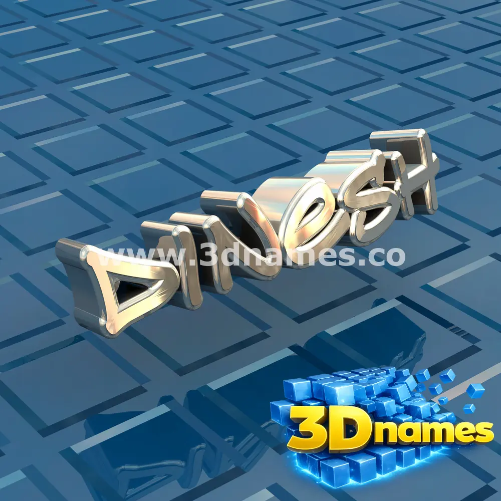 dinesh in Blue Bling style - 3D name wallpaper