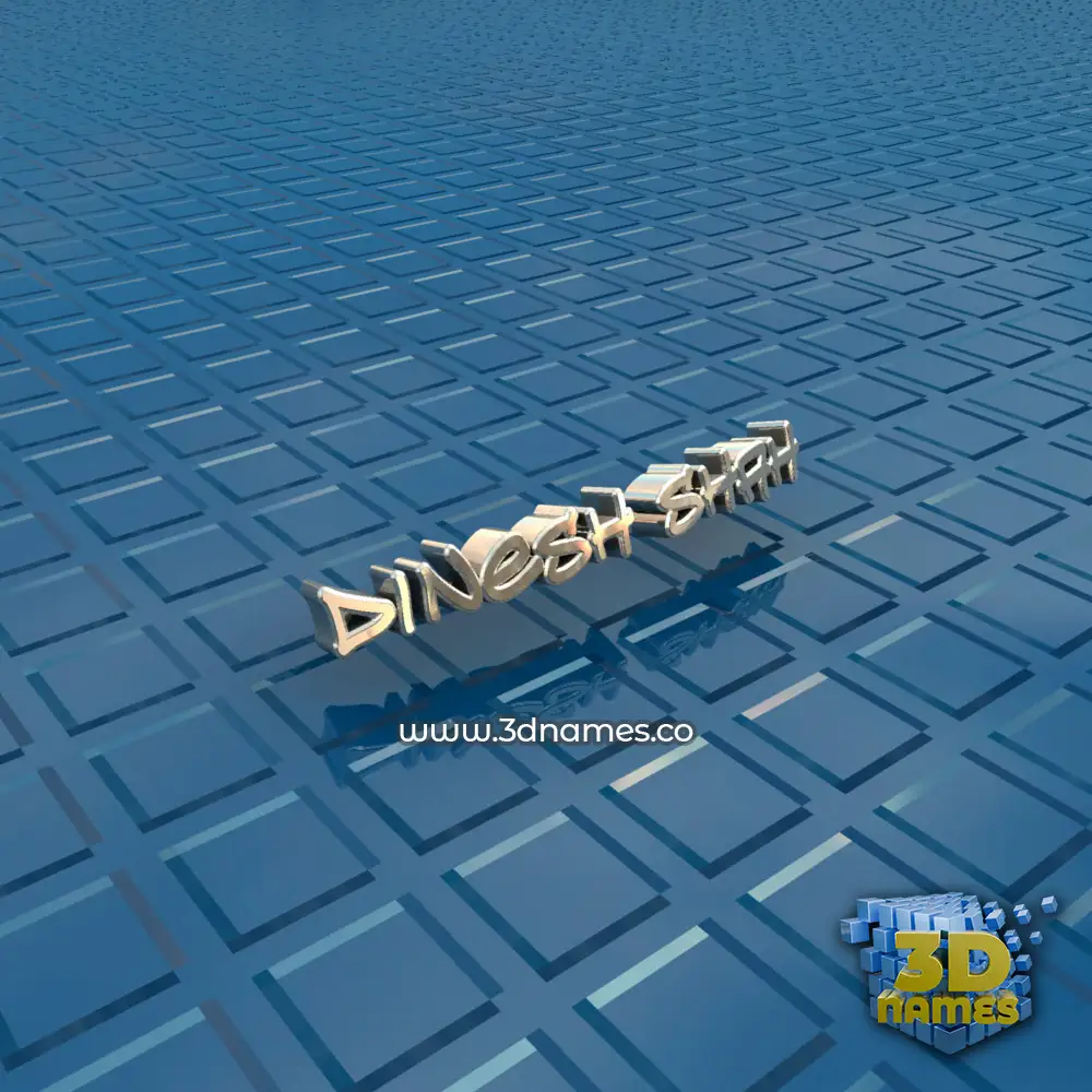 dinesh shah in Blue Bling style - 3D name wallpaper