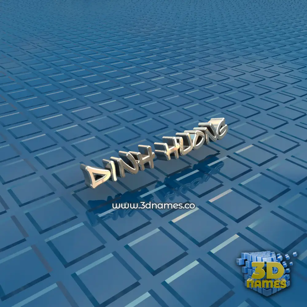 dinh huong in Blue Bling style - 3D name wallpaper
