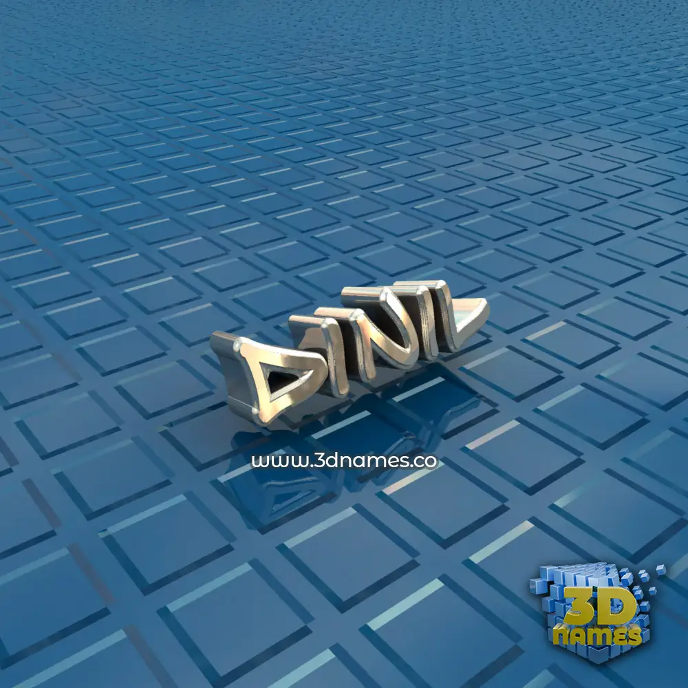 dinil in Blue Bling style - 3D name wallpaper