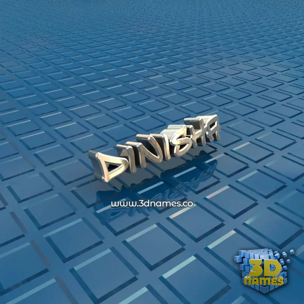 dinisha in Blue Bling style - 3D name wallpaper
