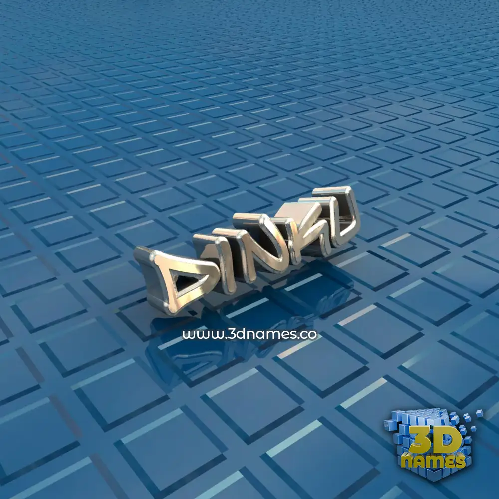 dinku in Blue Bling style - 3D name wallpaper