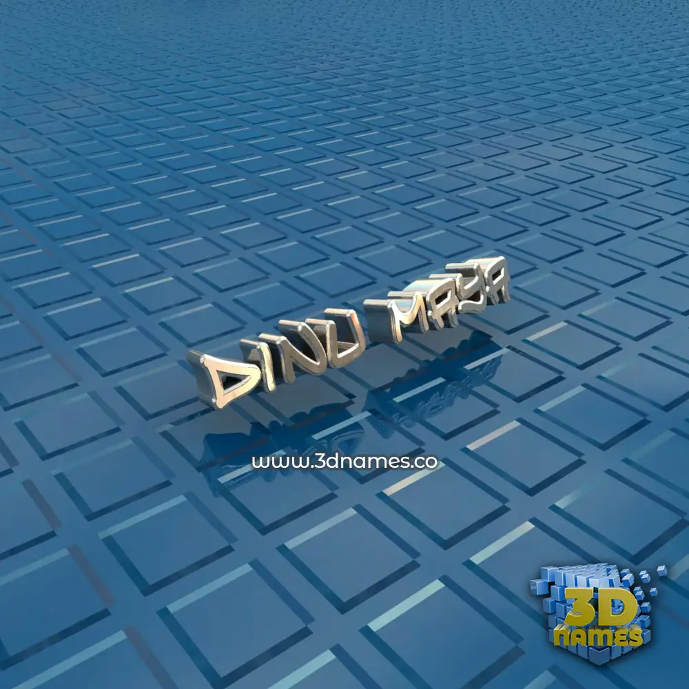 dinu maya in Blue Bling style - 3D name wallpaper