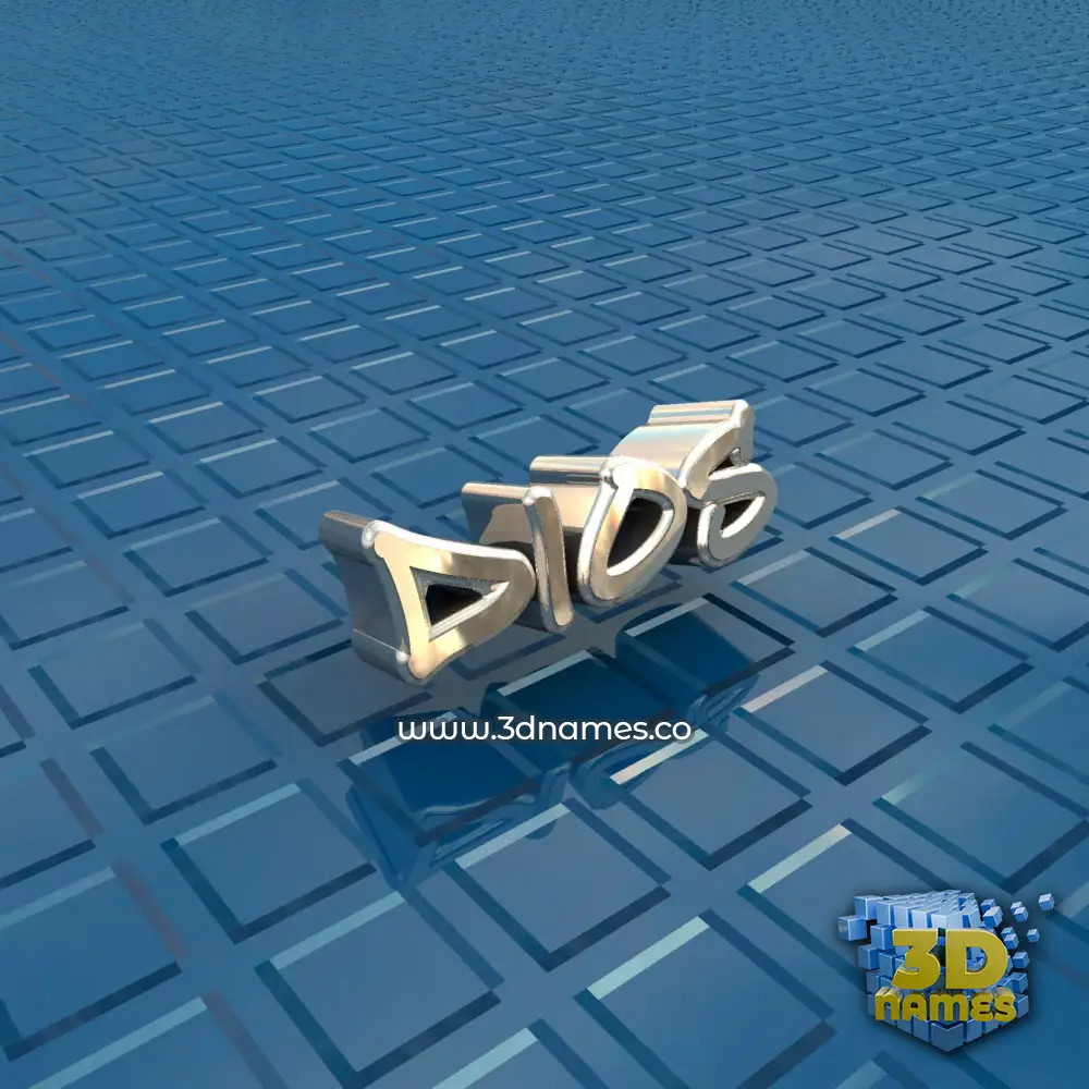 dios in Blue Bling style - 3D name wallpaper