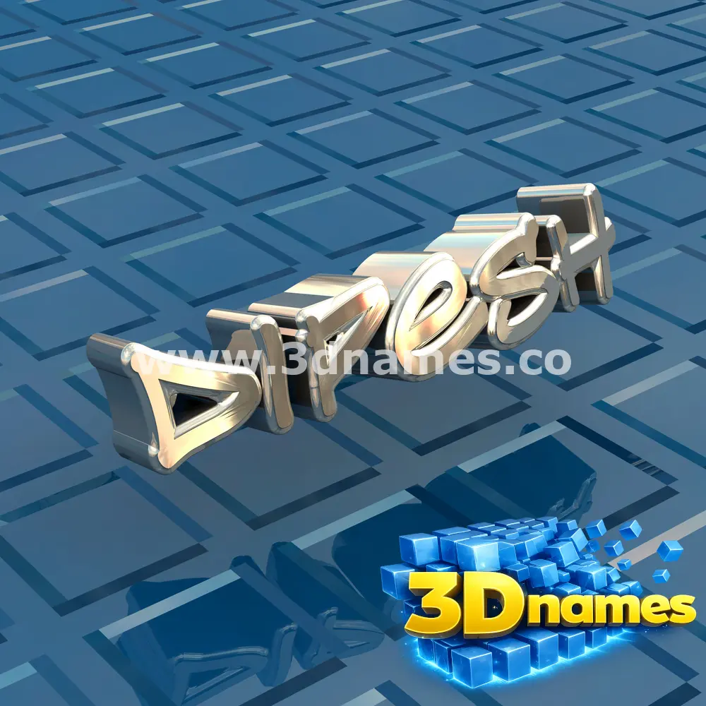 dipesh in Blue Bling style - 3D name wallpaper