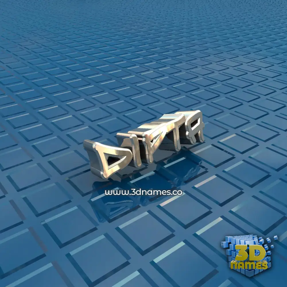 dipta in Blue Bling style - 3D name wallpaper