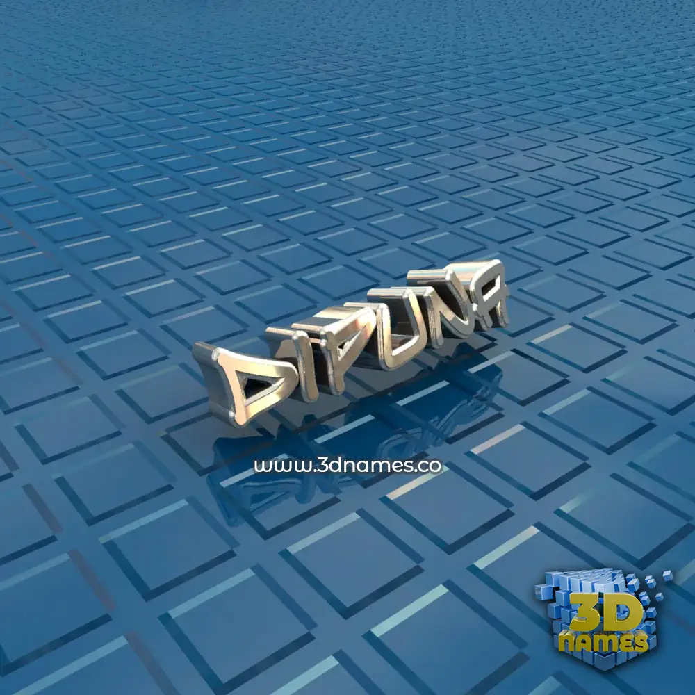 dipuna in Blue Bling style - 3D name wallpaper