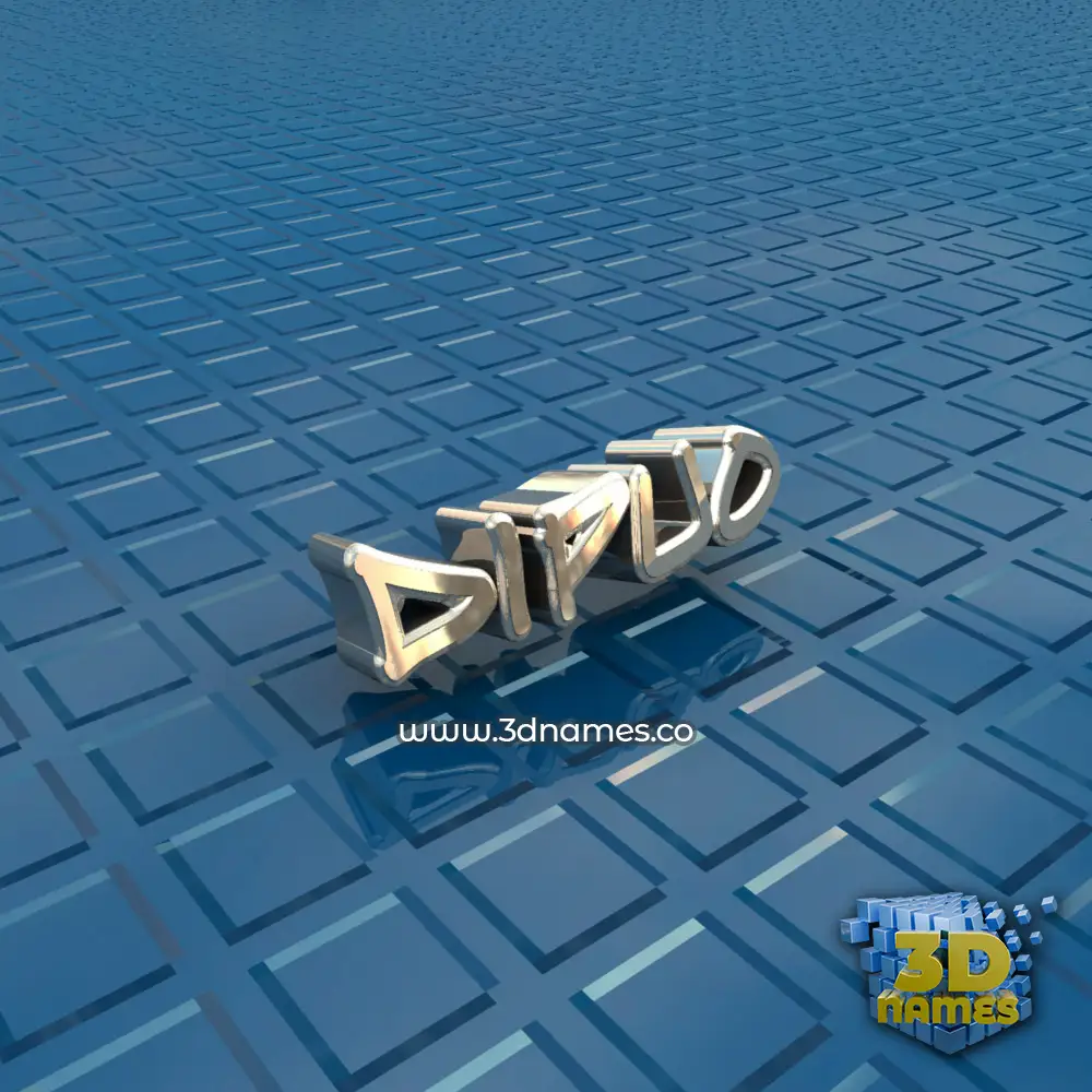dipuo in Blue Bling style - 3D name wallpaper