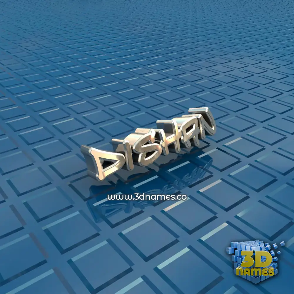 dishan in Blue Bling style - 3D name wallpaper