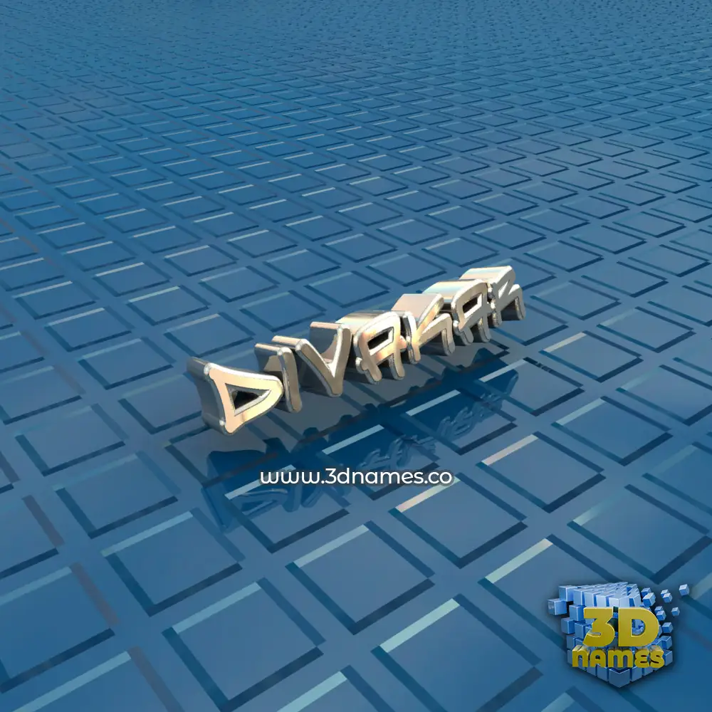divakar in Blue Bling style - 3D name wallpaper