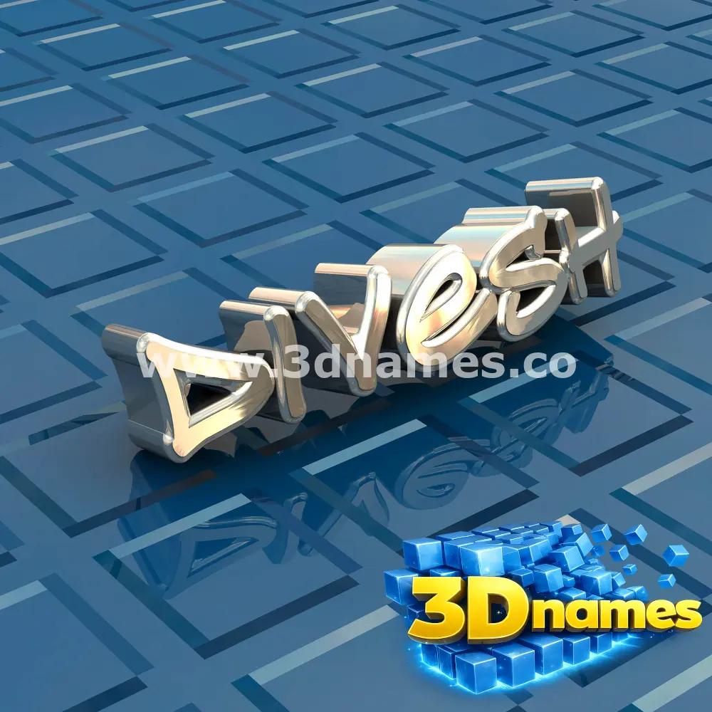 divesh in Blue Bling style - 3D name wallpaper