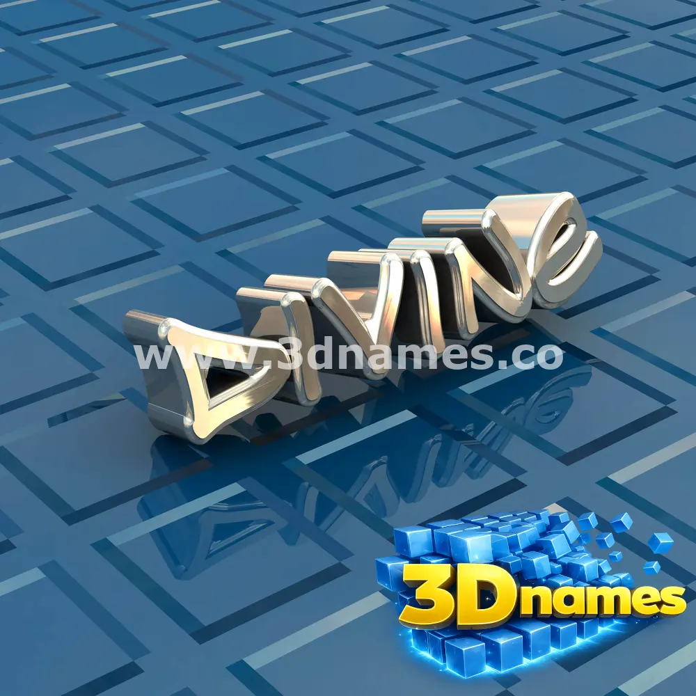 divine in Blue Bling style - 3D name wallpaper