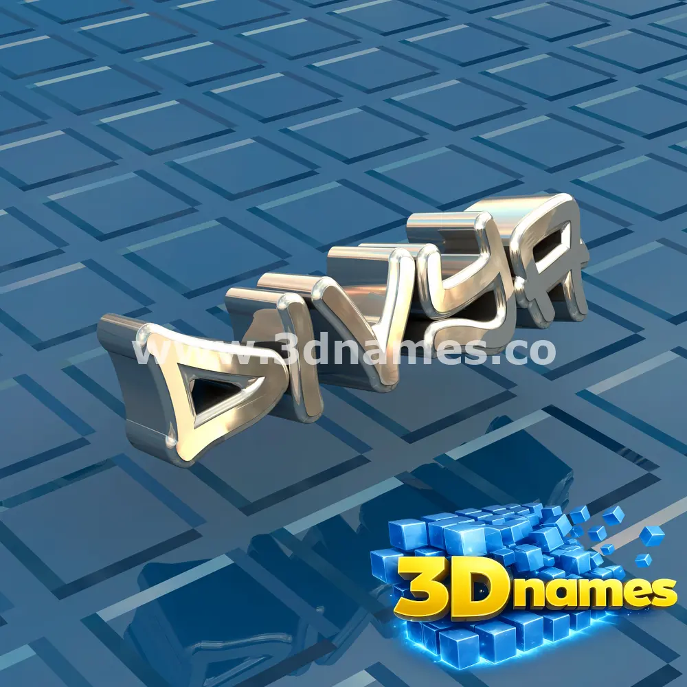 divya in Blue Bling style - 3D name wallpaper