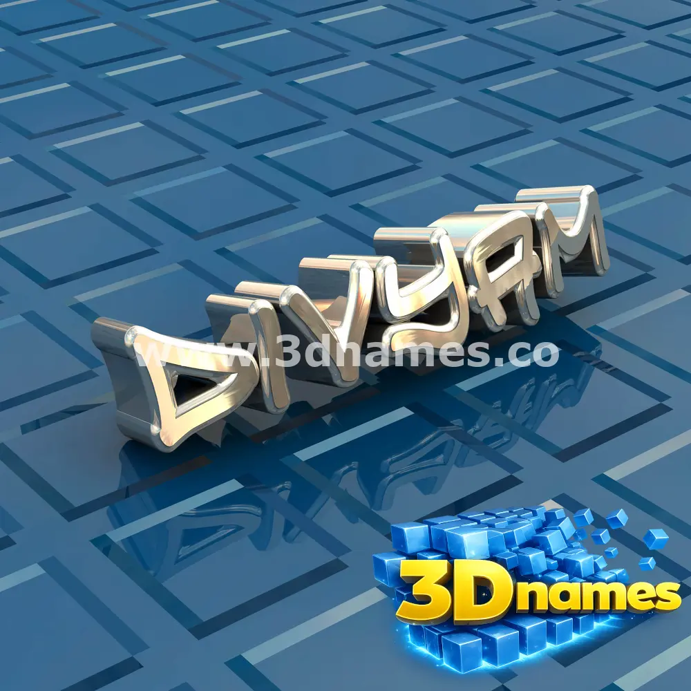 divyam in Blue Bling style - 3D name wallpaper