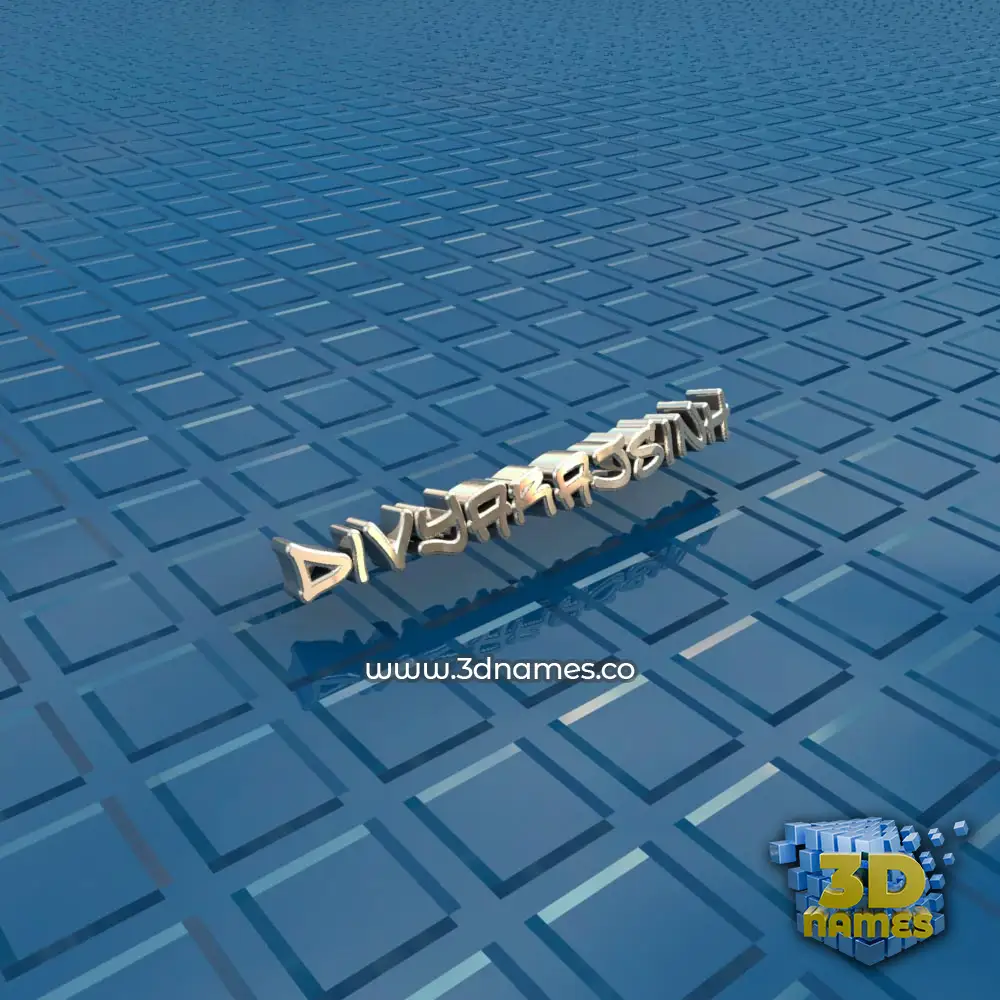divyarajsinh in Blue Bling style - 3D name wallpaper
