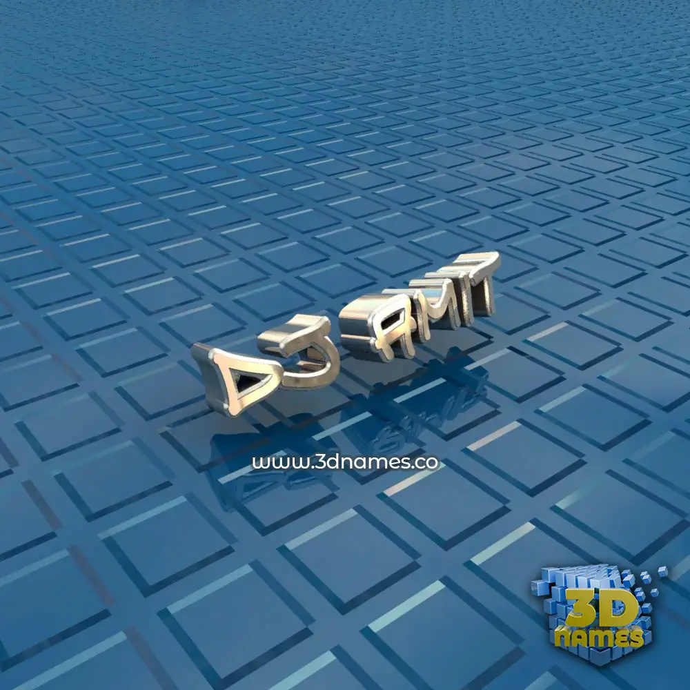 dj amit in Blue Bling style - 3D name wallpaper