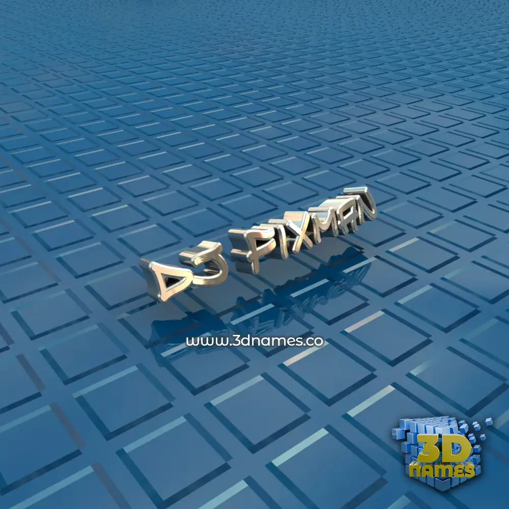 dj fixman in Blue Bling style - 3D name wallpaper