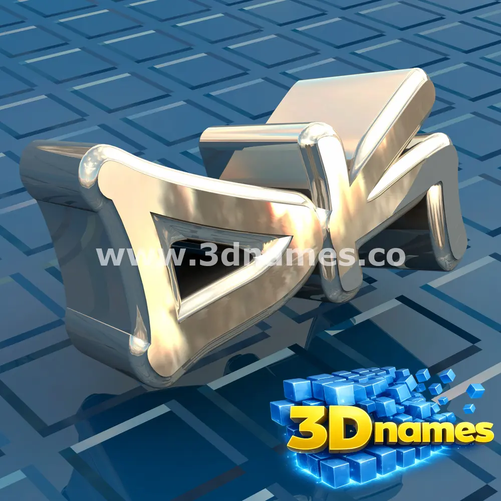 dk in Blue Bling style - 3D name wallpaper