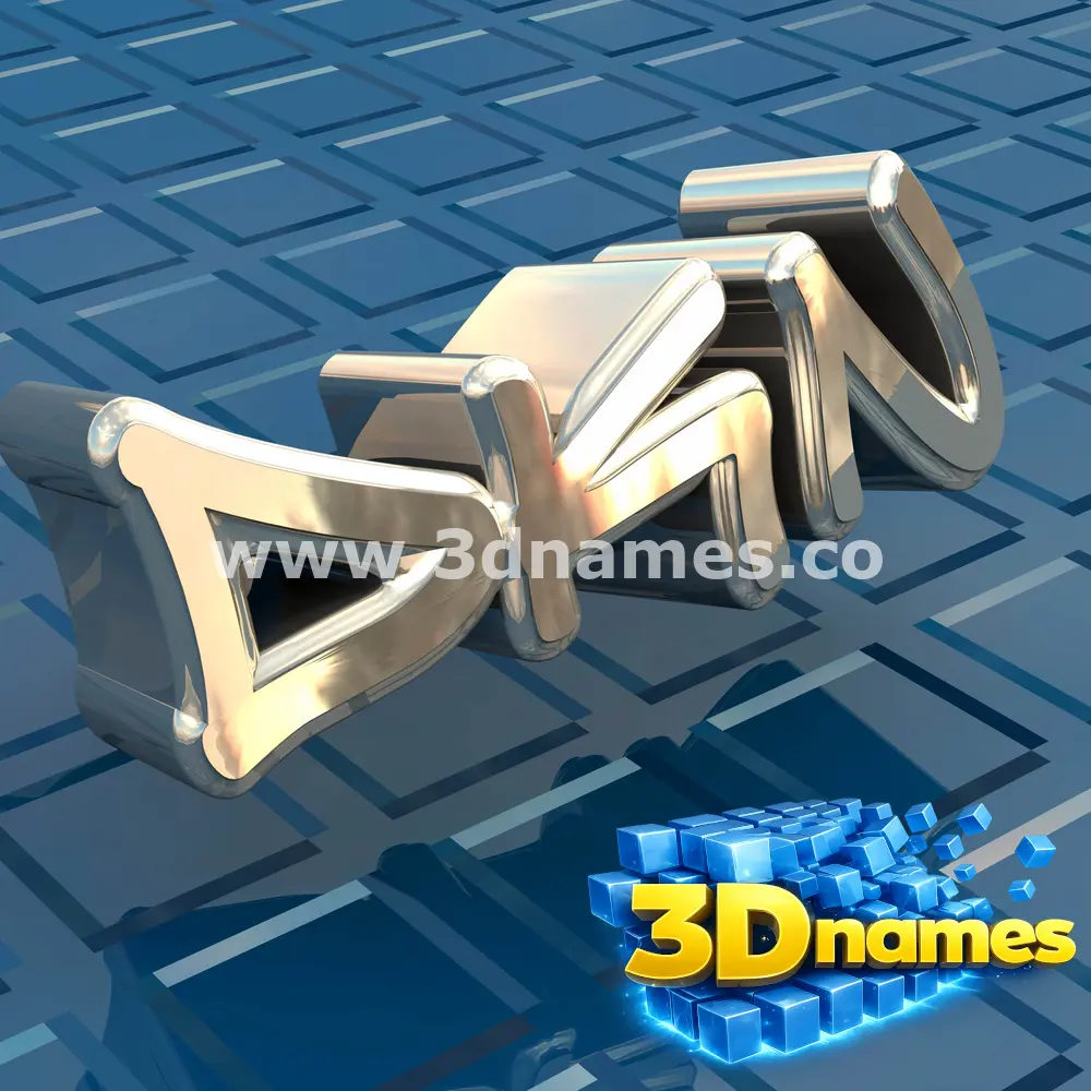 dkn in Blue Bling style - 3D name wallpaper
