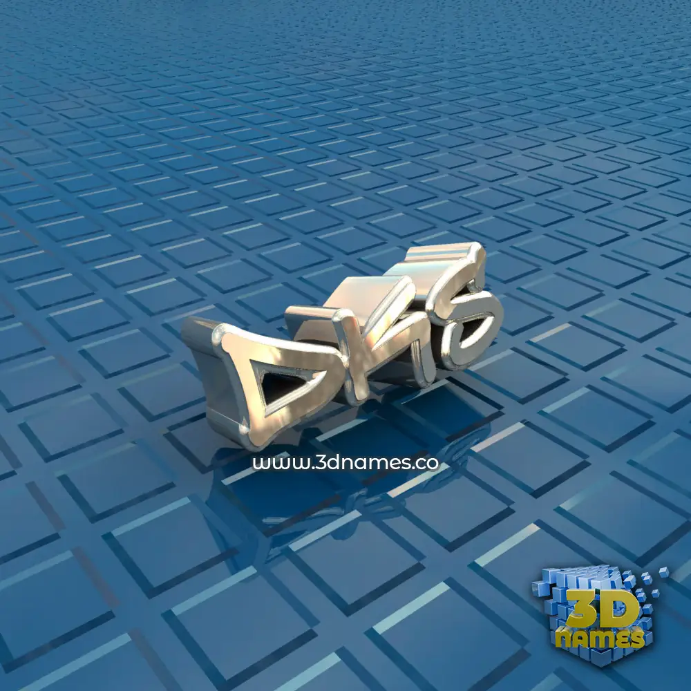 dks in Blue Bling style - 3D name wallpaper