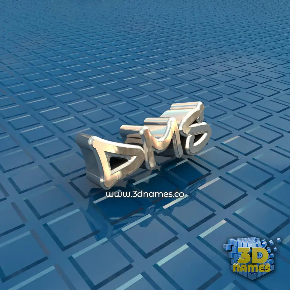 dms in Blue Bling style - 3D name wallpaper