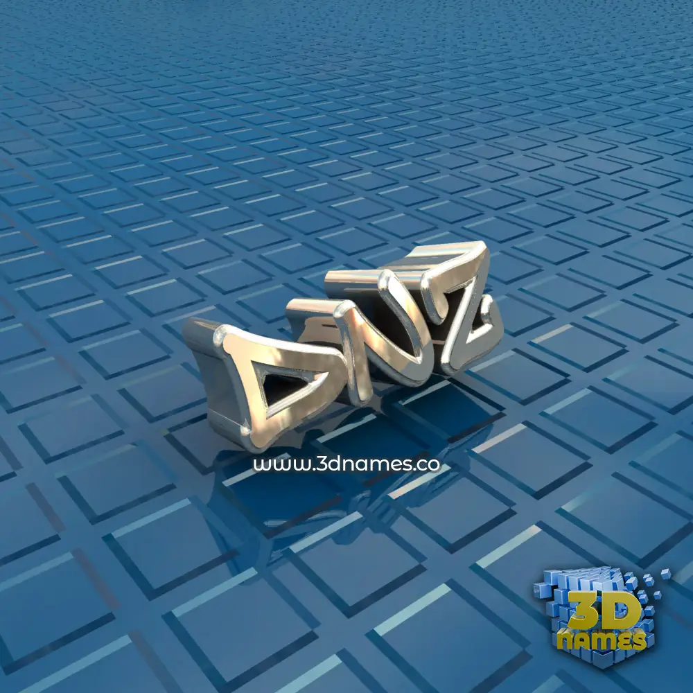 dnz in Blue Bling style - 3D name wallpaper