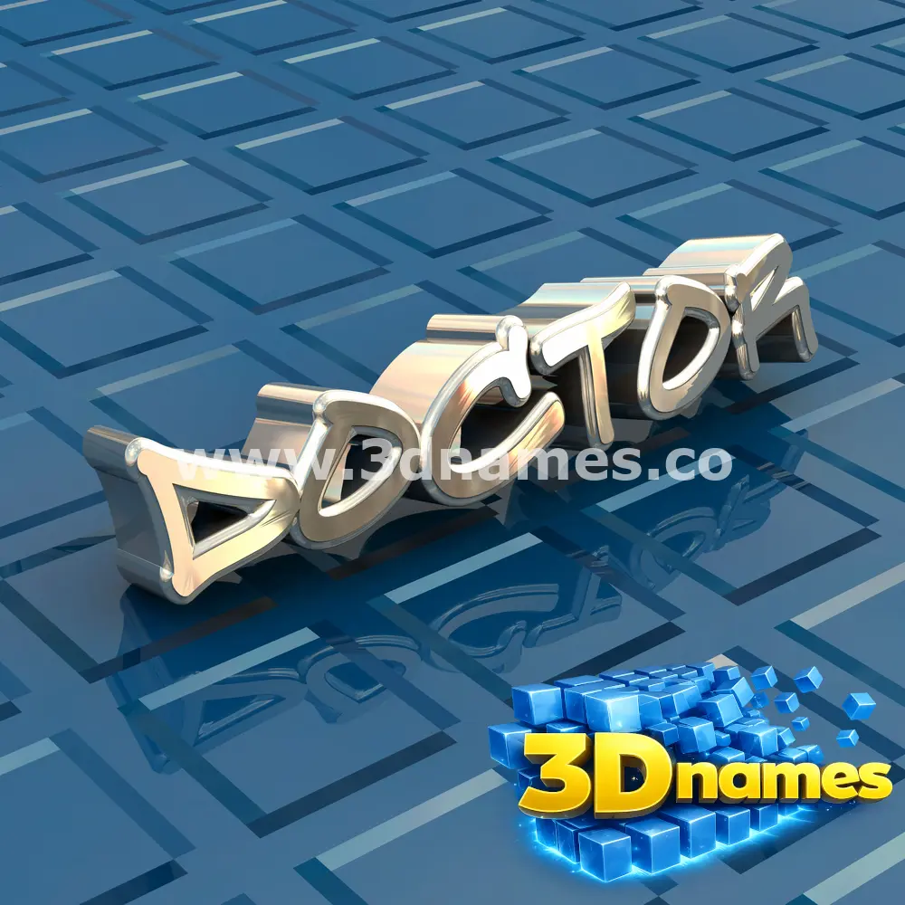 doctor in Blue Bling style - 3D name wallpaper
