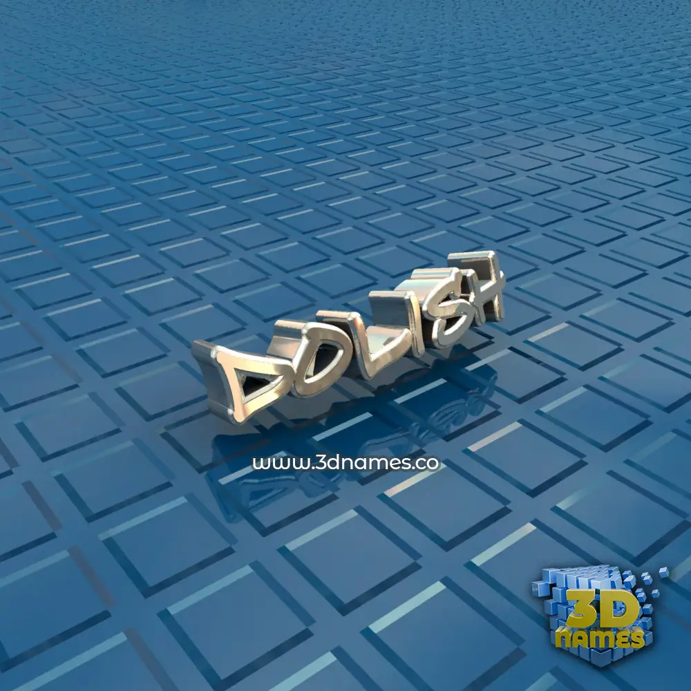 dolish in Blue Bling style - 3D name wallpaper