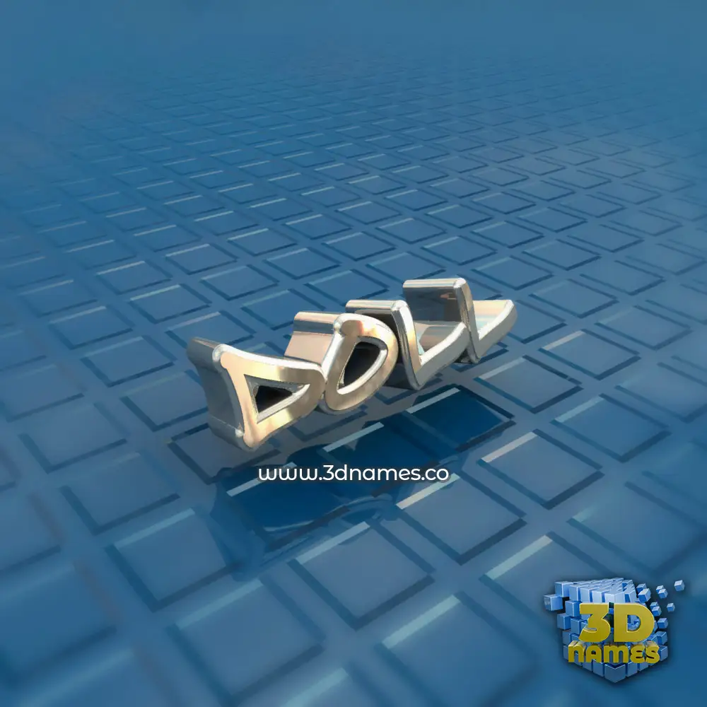 doll in Blue Bling style - 3D name wallpaper
