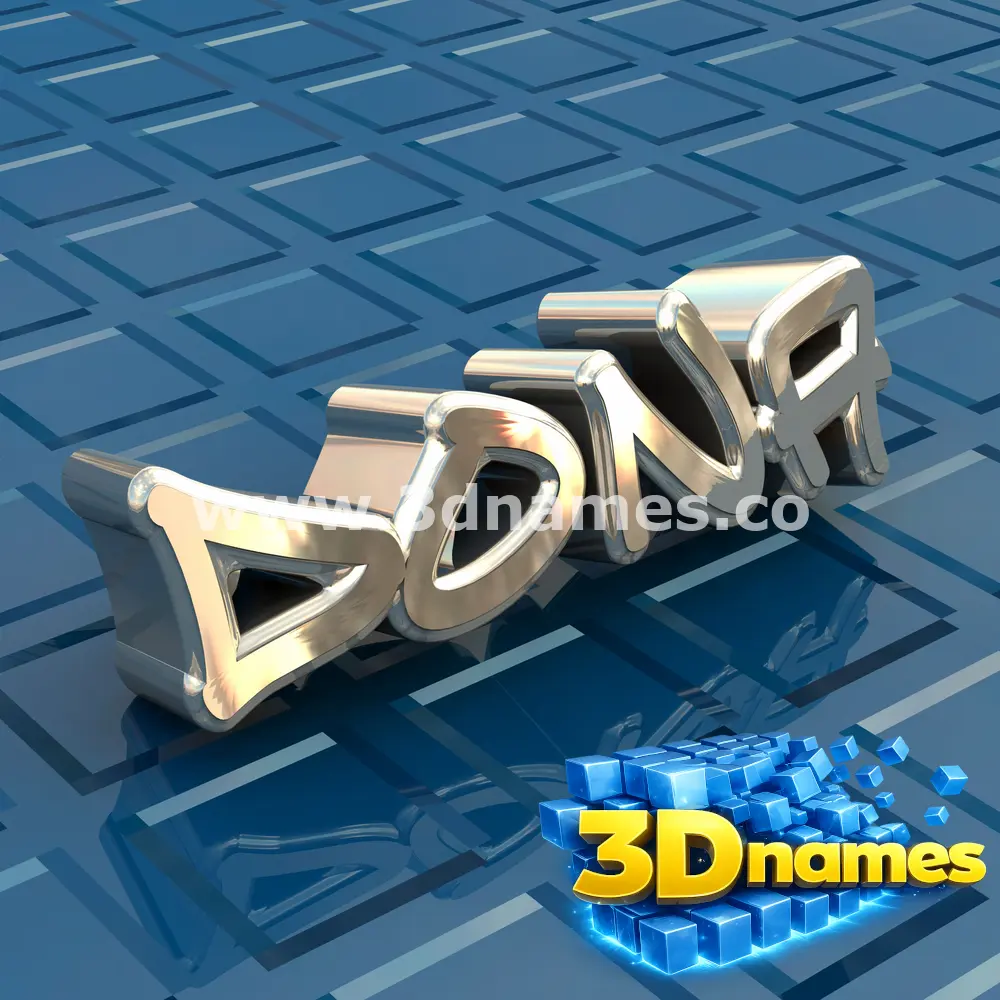 dona in Blue Bling style - 3D name wallpaper