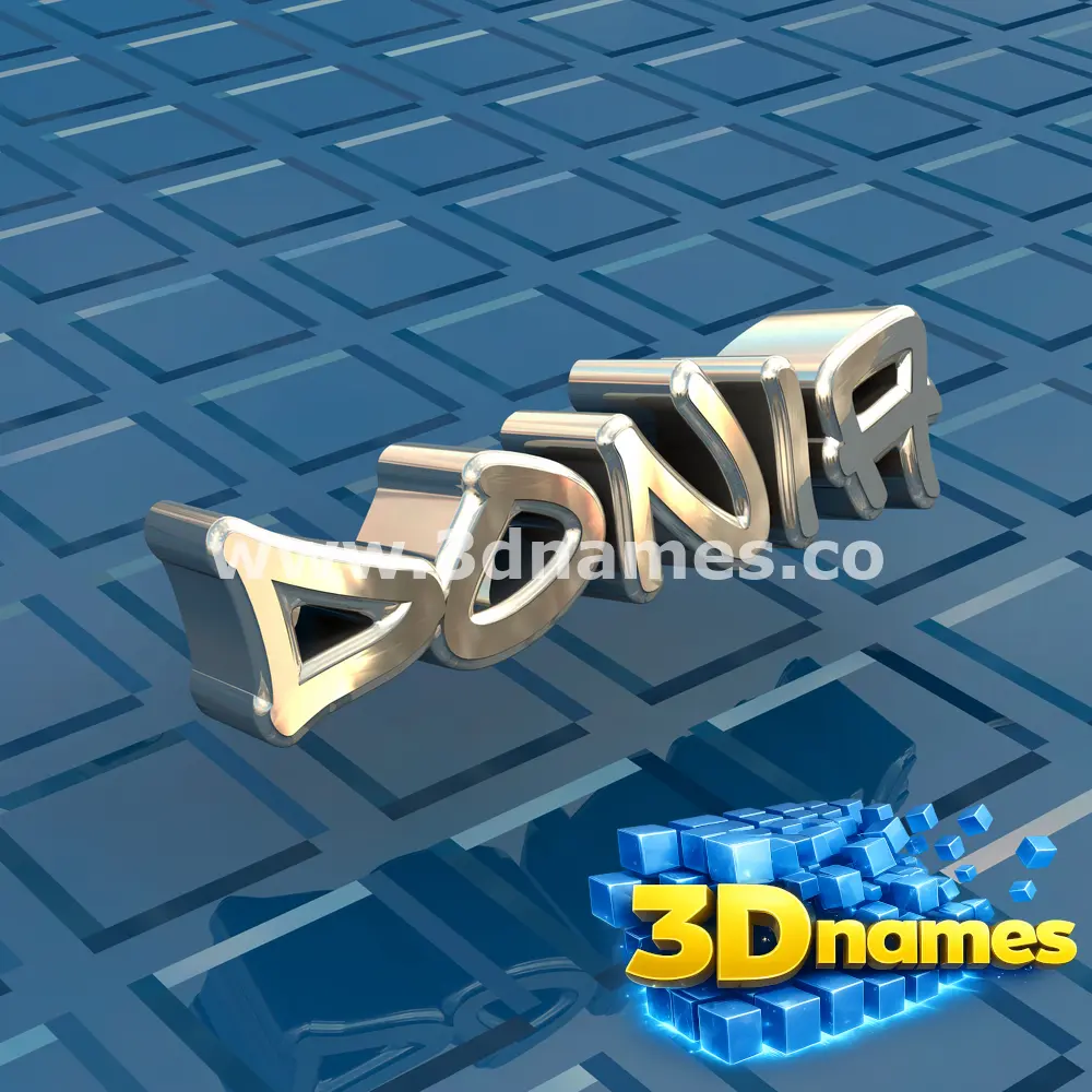 donia in Blue Bling style - 3D name wallpaper
