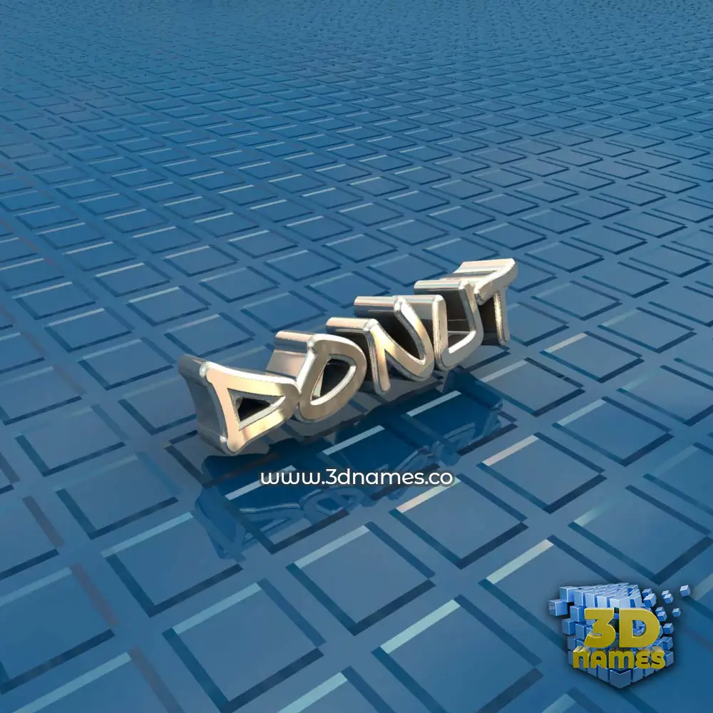 donut in Blue Bling style - 3D name wallpaper