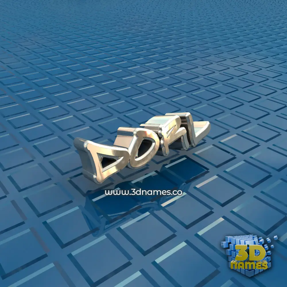 dorl in Blue Bling style - 3D name wallpaper