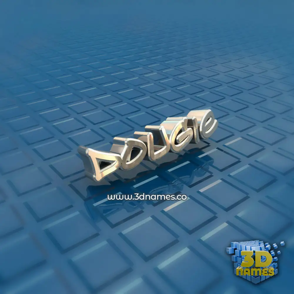 dougie in Blue Bling style - 3D name wallpaper
